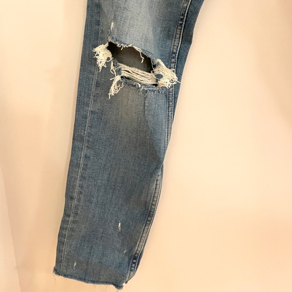 Zara Pearl Destructed Straight Jeans - Picture 3 of 5